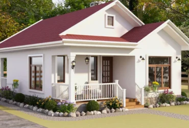 1 Bedroom House with Beautiful Porches and Spacious Living Areas Free Plan